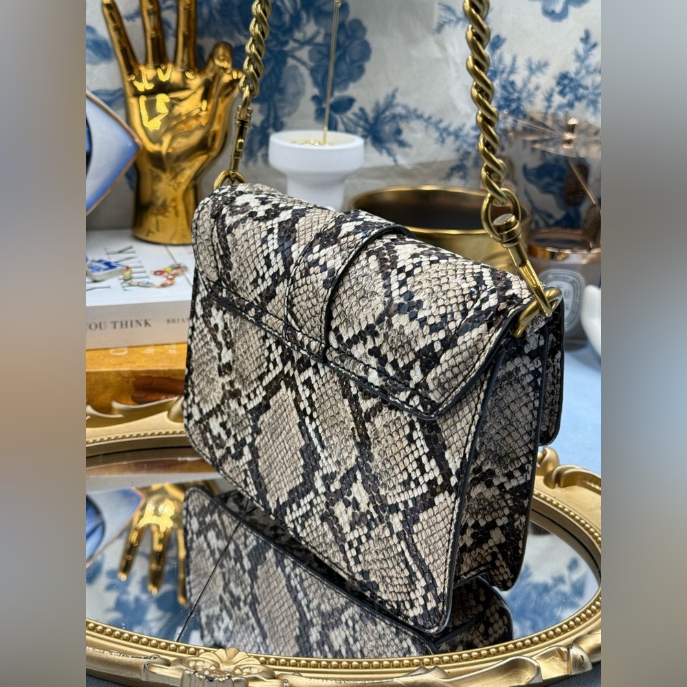 🆕 VERSACE JEANS COUTURE 🧿 NWT Medium Snakeskin-Effect Crossbody Shoulder Bag - Picture 7 of 16